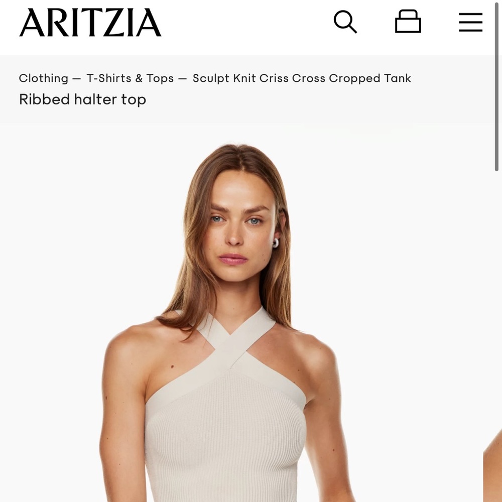 Babaton Sculpt Knit Criss Cross Cropped Tank from Aritzia
